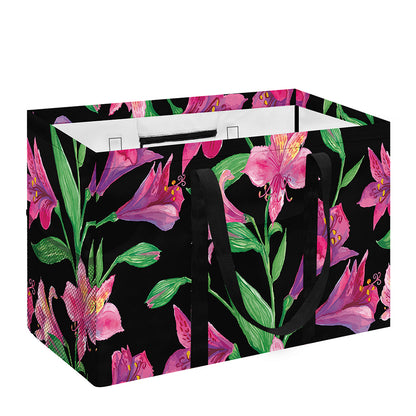Purple Alstroemeria Pattern Print Utility Tote Bag
