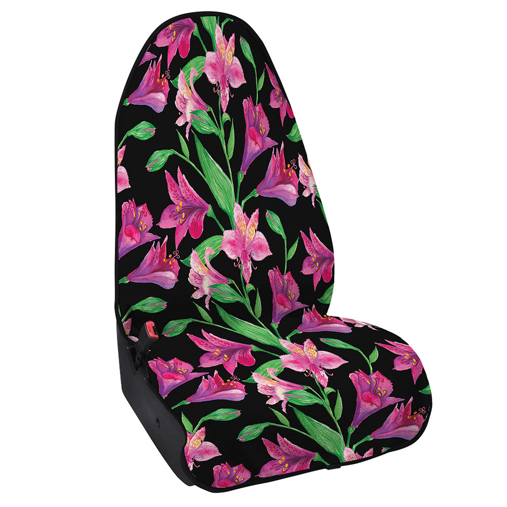 Purple Alstroemeria Pattern Print Waterproof Car Seat Cover