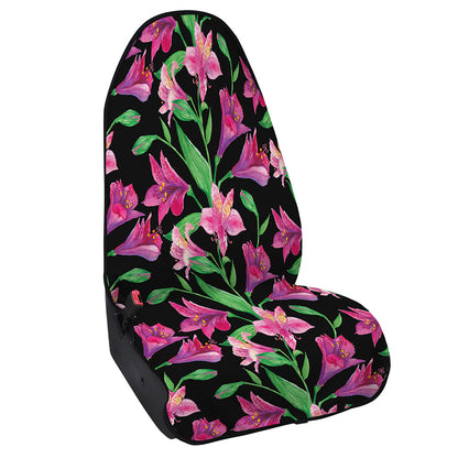 Purple Alstroemeria Pattern Print Waterproof Car Seat Cover