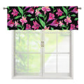 Purple Alstroemeria Pattern Print Window Valance
