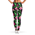 Purple Alstroemeria Pattern Print Women's Leggings