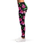 Purple Alstroemeria Pattern Print Women's Leggings