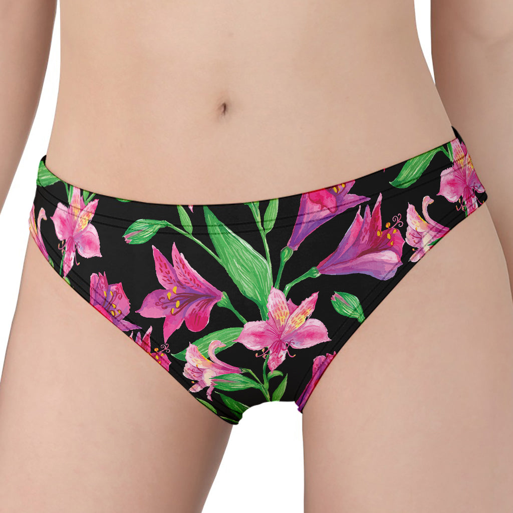 Purple Alstroemeria Pattern Print Women's Panties