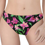 Purple Alstroemeria Pattern Print Women's Thong