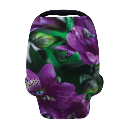 Purple Alstroemeria Print Baby Seat Cover