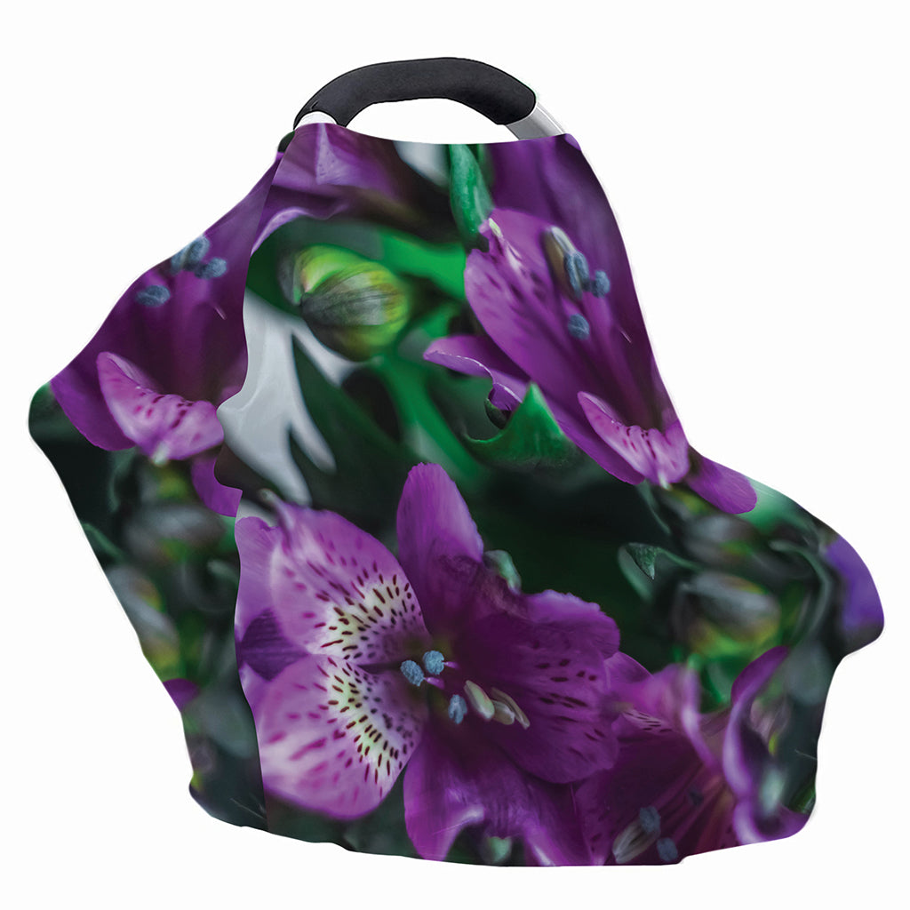 Purple Alstroemeria Print Baby Seat Cover