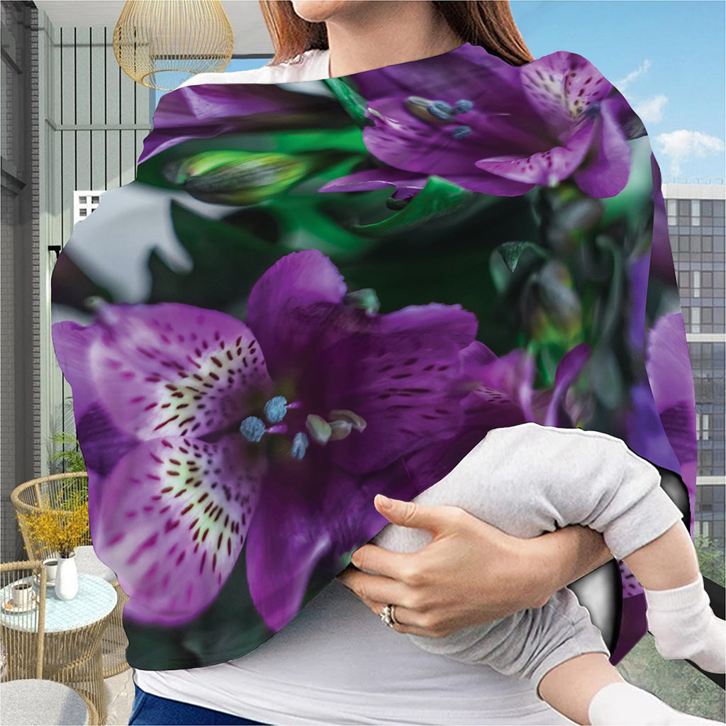 Purple Alstroemeria Print Baby Seat Cover