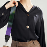 Purple Alstroemeria Print Bag Strap