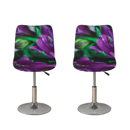 Purple Alstroemeria Print Bar Stool Covers