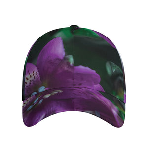 Purple Alstroemeria Print Baseball Cap