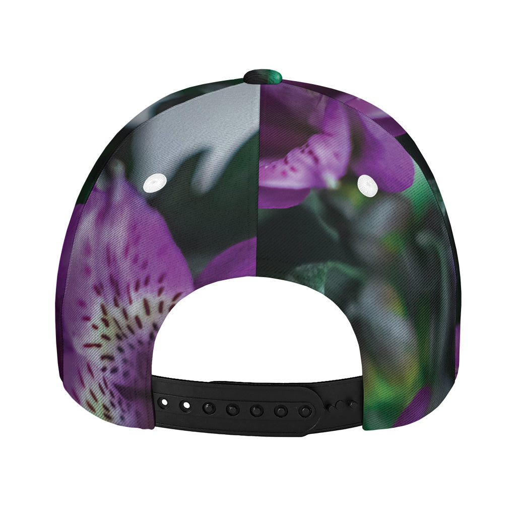 Purple Alstroemeria Print Baseball Cap