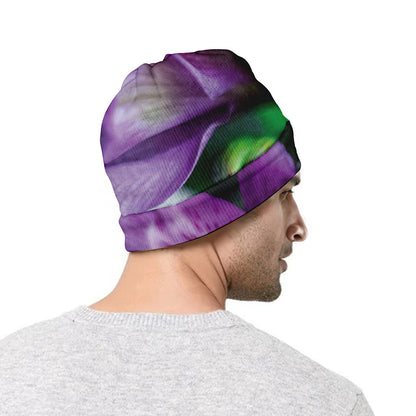 Purple Alstroemeria Print Beanie