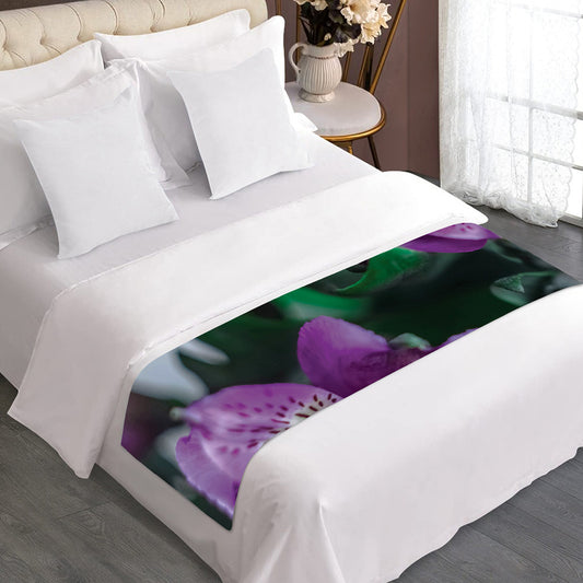 Purple Alstroemeria Print Bed Runner