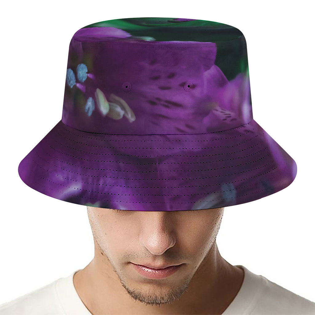 Purple Alstroemeria Print Bucket Hat