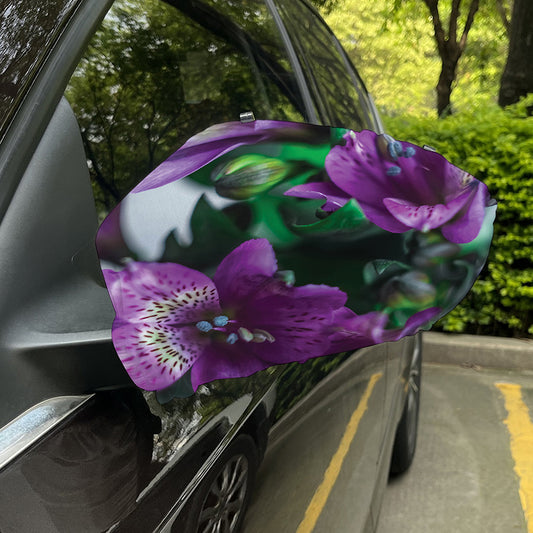 Purple Alstroemeria Print Car Side Mirror Covers