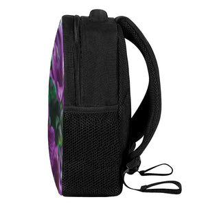 Purple Alstroemeria Print Casual Backpack