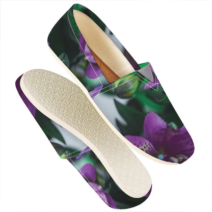 Purple Alstroemeria Print Casual Shoes