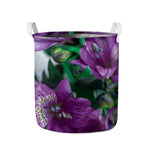 Purple Alstroemeria Print Collapsible Laundry Basket