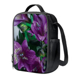 Purple Alstroemeria Print Crossbody Lunch Bag