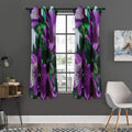 Purple Alstroemeria Print Grommet Curtain Panels
