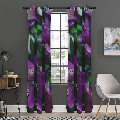 Purple Alstroemeria Print Curtain