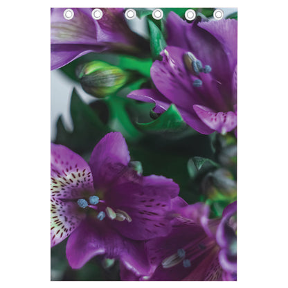 Purple Alstroemeria Print Curtain