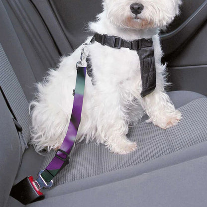 Purple Alstroemeria Print Dog Seat Belt