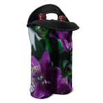Purple Alstroemeria Print Double Neoprene Wine Tote