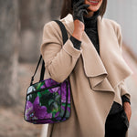Purple Alstroemeria Print Double Strap Bible Bag