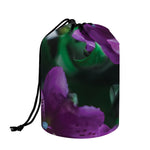 Purple Alstroemeria Print Drawstring Makeup Bag