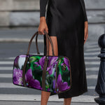 Purple Alstroemeria Print Duffle Bag