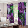 Purple Alstroemeria Print Extra Wide Grommet Curtains