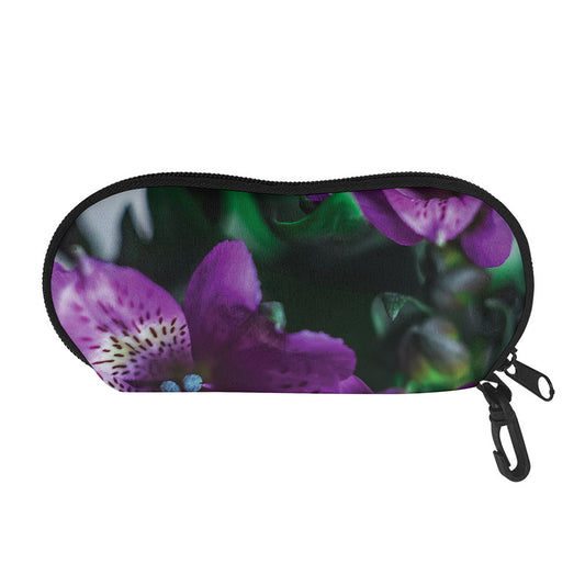 Purple Alstroemeria Print Glasses Case