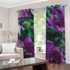 Purple Alstroemeria Print Grommet Curtains