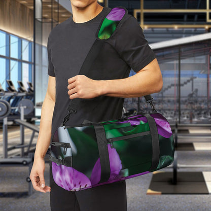 Purple Alstroemeria Print Gym Bag