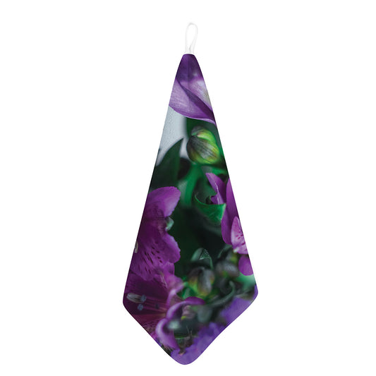 Purple Alstroemeria Print Hand Towel