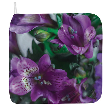 Purple Alstroemeria Print Hand Towel