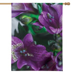 Purple Alstroemeria Print House Flag