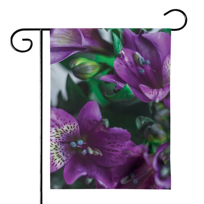 Purple Alstroemeria Print House Flag