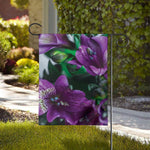 Purple Alstroemeria Print House Flag