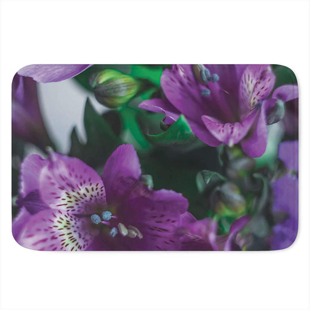 Purple Alstroemeria Print Indoor Door Mat