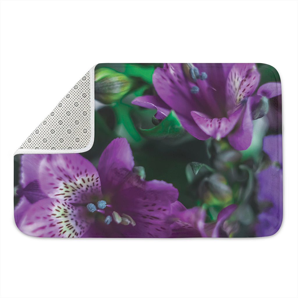 Purple Alstroemeria Print Indoor Door Mat
