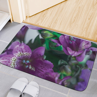 Purple Alstroemeria Print Indoor Door Mat