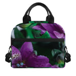 Purple Alstroemeria Print Insulated Lunch Bag