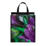 Purple Alstroemeria Print Insulated Lunch Tote