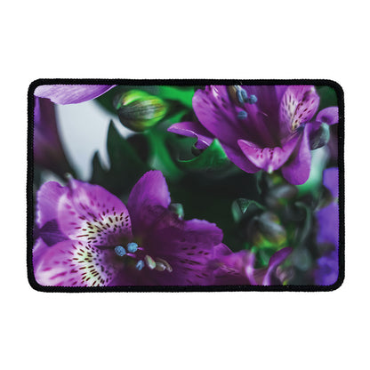 Purple Alstroemeria Print Kitchen Mat