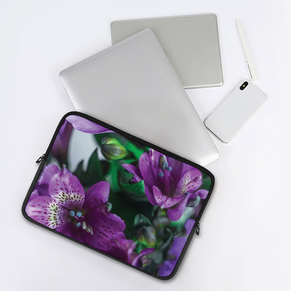 Purple Alstroemeria Print Laptop Sleeve