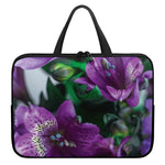 Purple Alstroemeria Print Laptop Sleeve With Handle