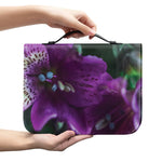 Purple Alstroemeria Print Leather Bible Cover