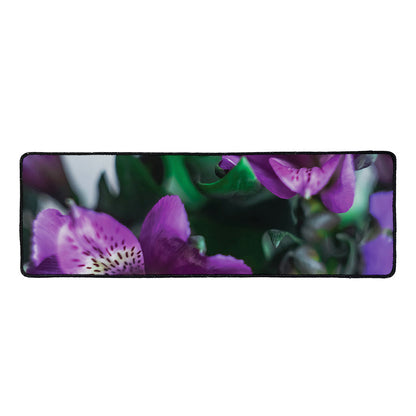 Purple Alstroemeria Print Long Kitchen Mat